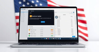 Ledger Live showing update for secure crypto wallet on laptop